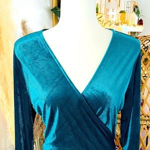 EXPRESS Green Velvet Dress